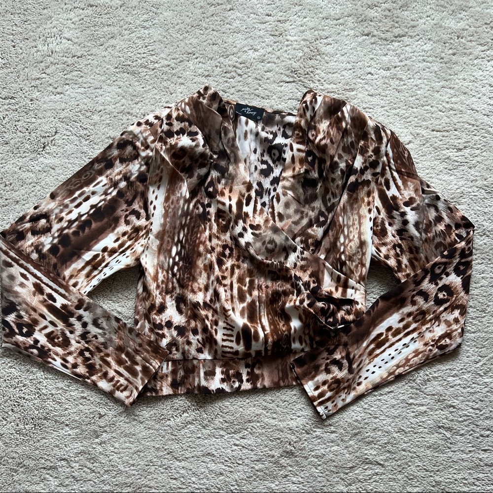 Animal print silky blouse
